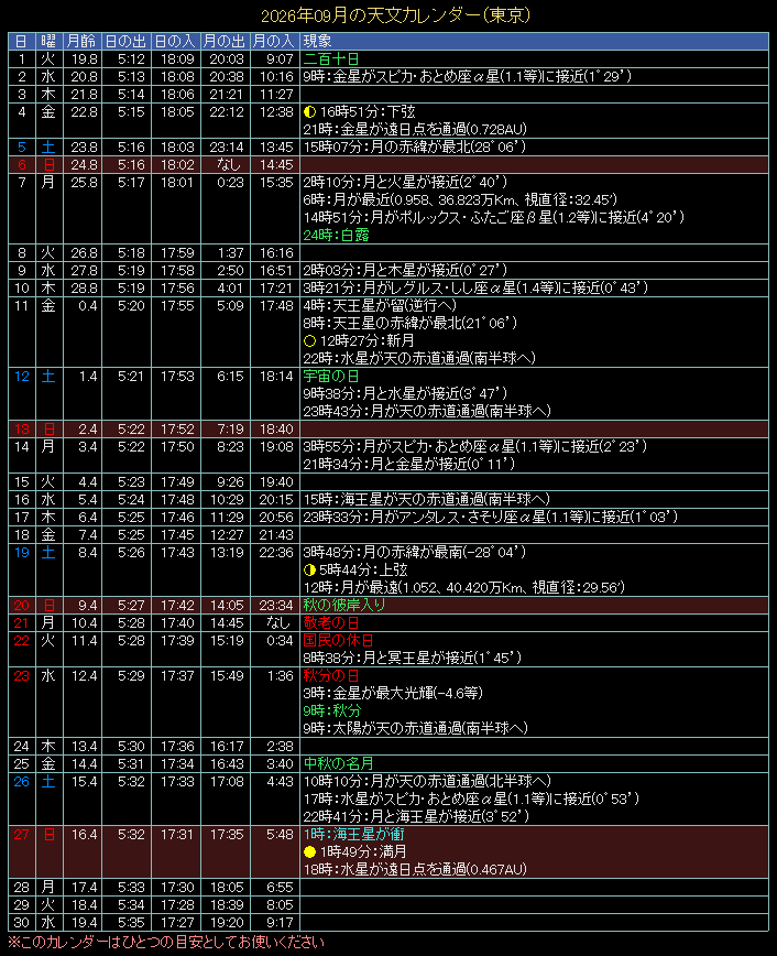 2026�N9���̓V���J�����_�[